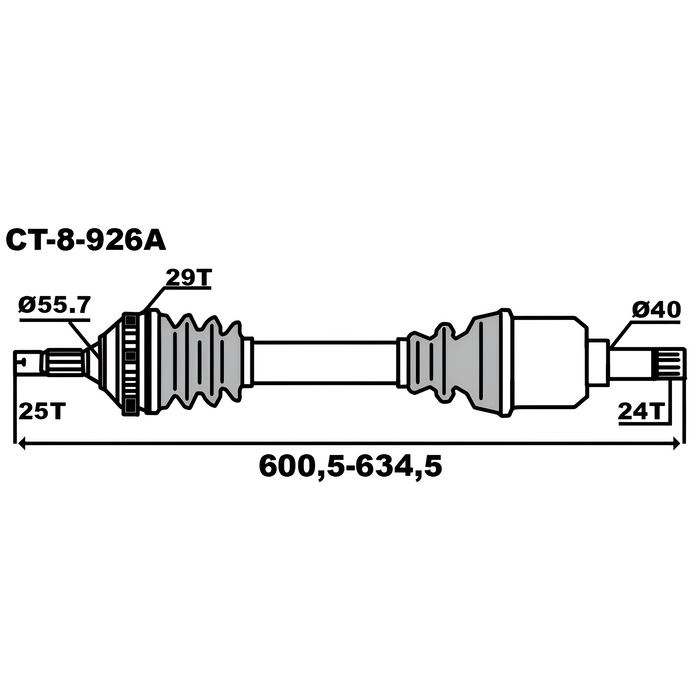 Semieje Izquierdo Berlingo Partner (1.8/1.9/2.0D)